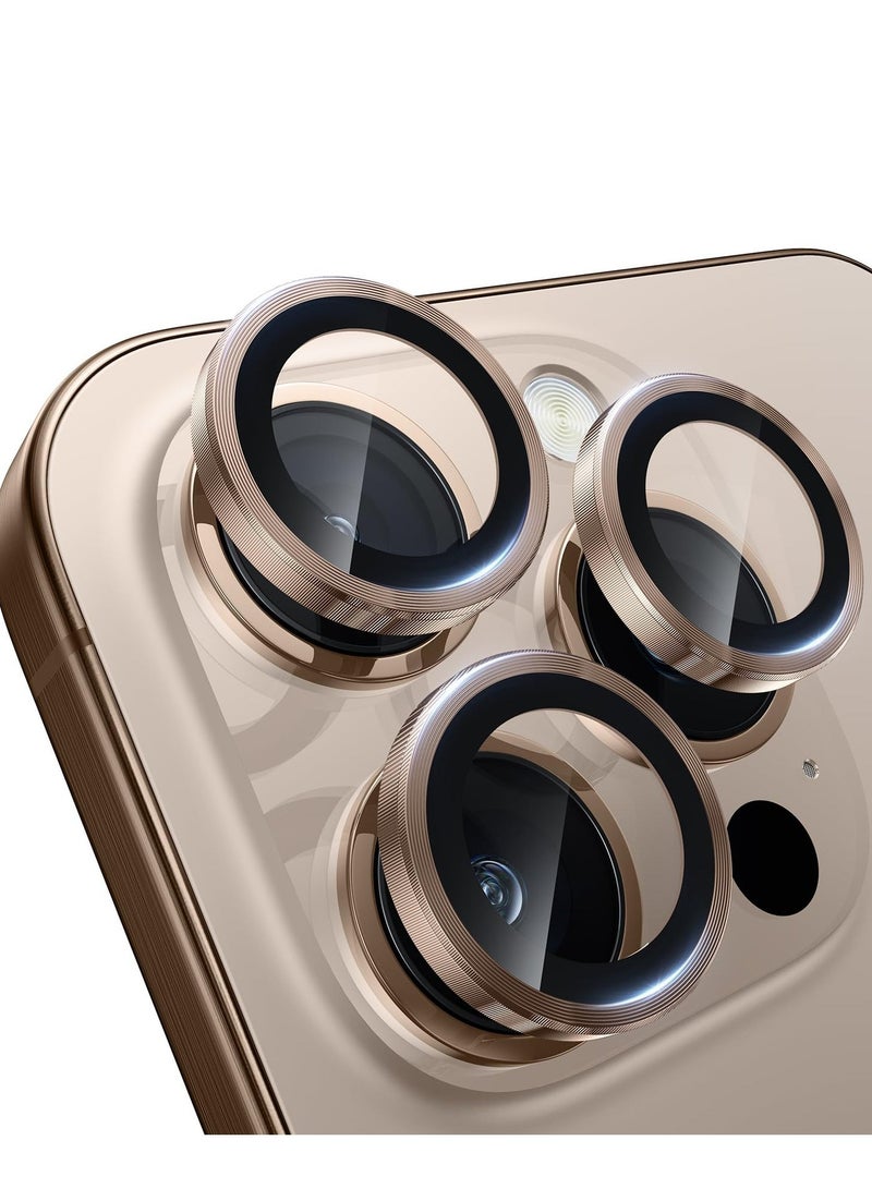 4 PCS Phone Camera Lens Protector, for iPhone 14 Pro/ 14 ProMax/ 16 Pro/ 16 ProMax, HD Tempered Metal Glass Camera Screen Protector Cover Film Accessories (Bronze) - Image 1